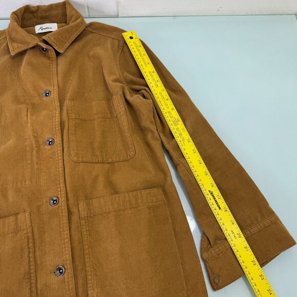 ROWAN Abbot Cord Chore Jacket Women's Small Button Front Pockets Amber Grain - Picture 8 of 8